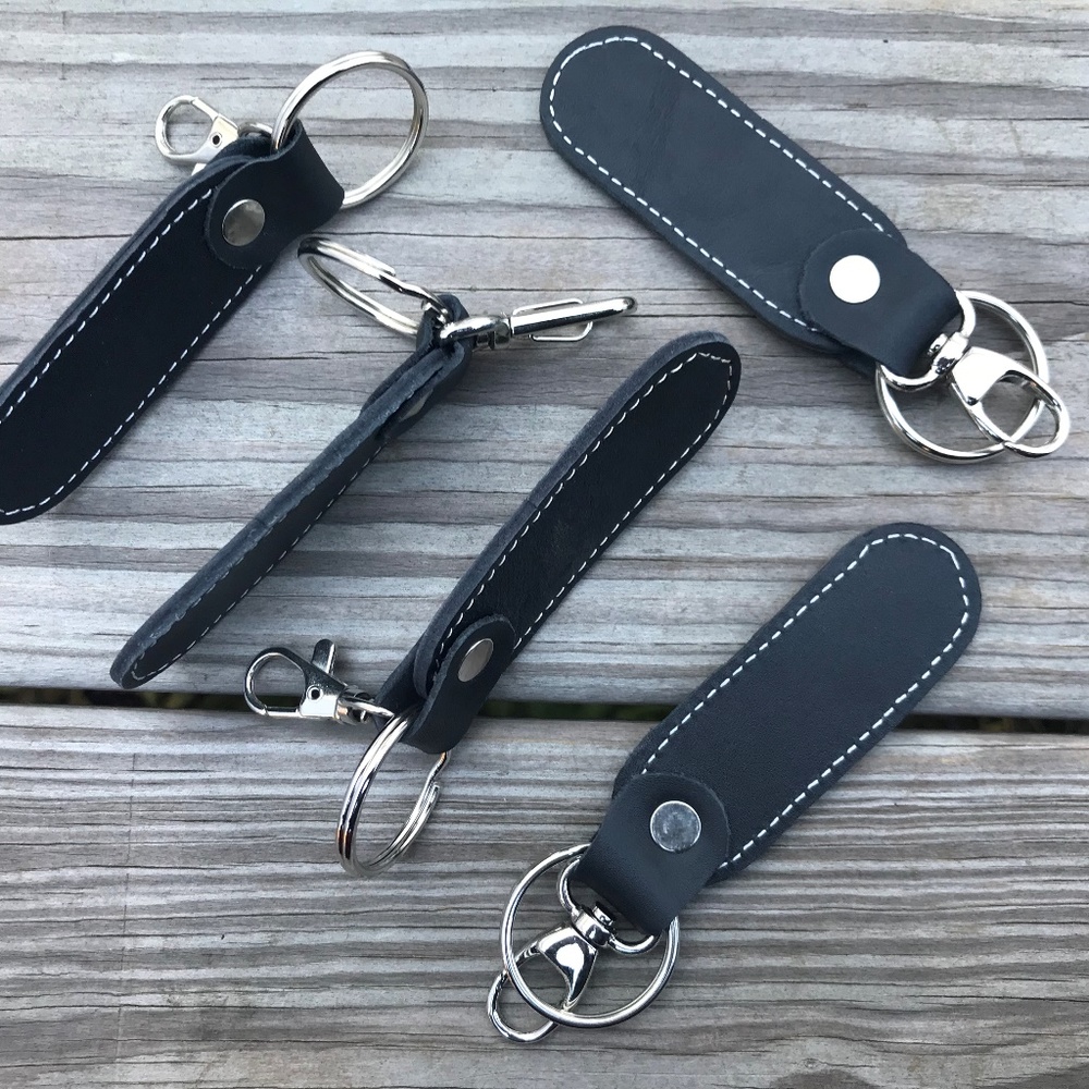 Supreme Leather Car Keys Holder 5 Key Chains Black - Picture 5 of 7